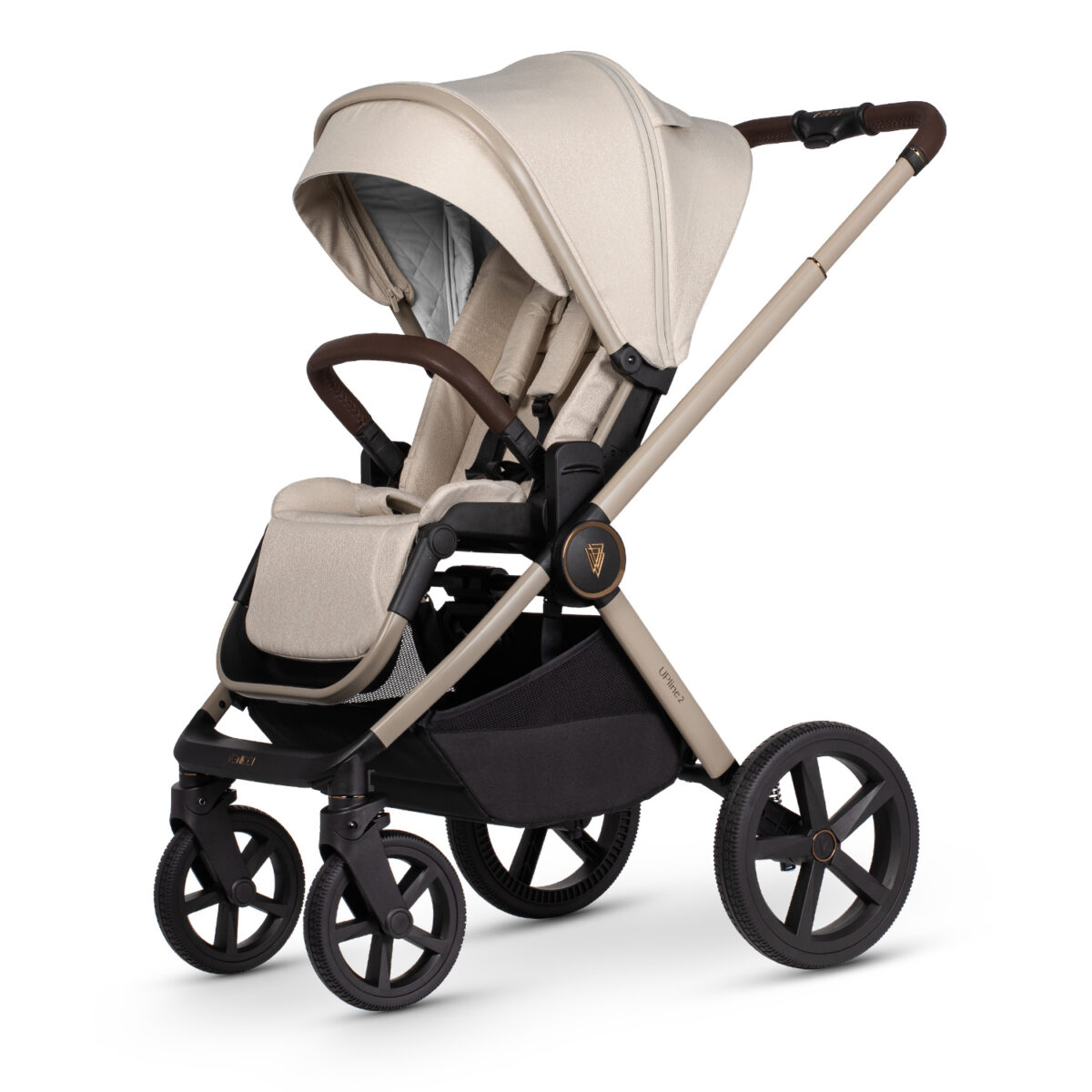 Venicci Upline 2 Stone Beige pushchair with seat unit facing left