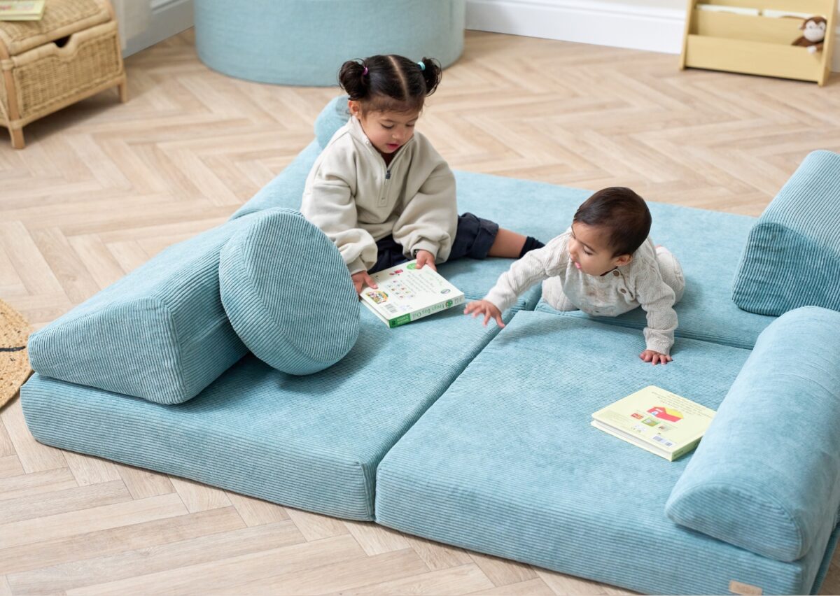 Playrama Montessori Kids Play Sofa ocean stone17