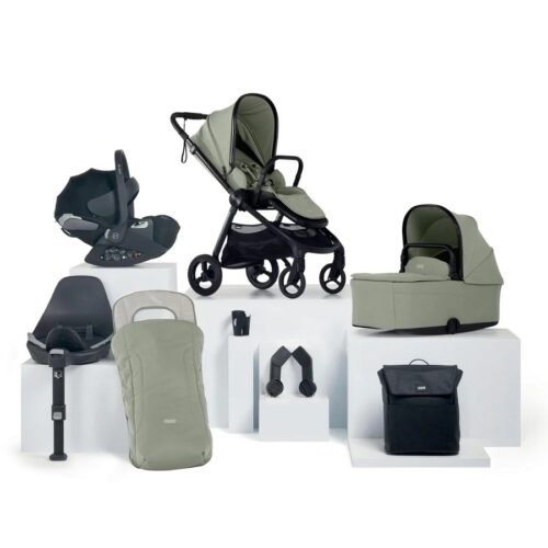 Mamas & Papas Vardo Travel System with Accessories, Cybex Cloud T and ISOFIX Base - Sage