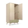 Mamas & Papas Coxley Wardrobe in Natural/Olive Green with open door